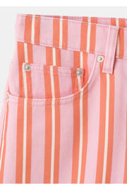 thumbnail: Mango straight leg gestreepte denim short - oranje