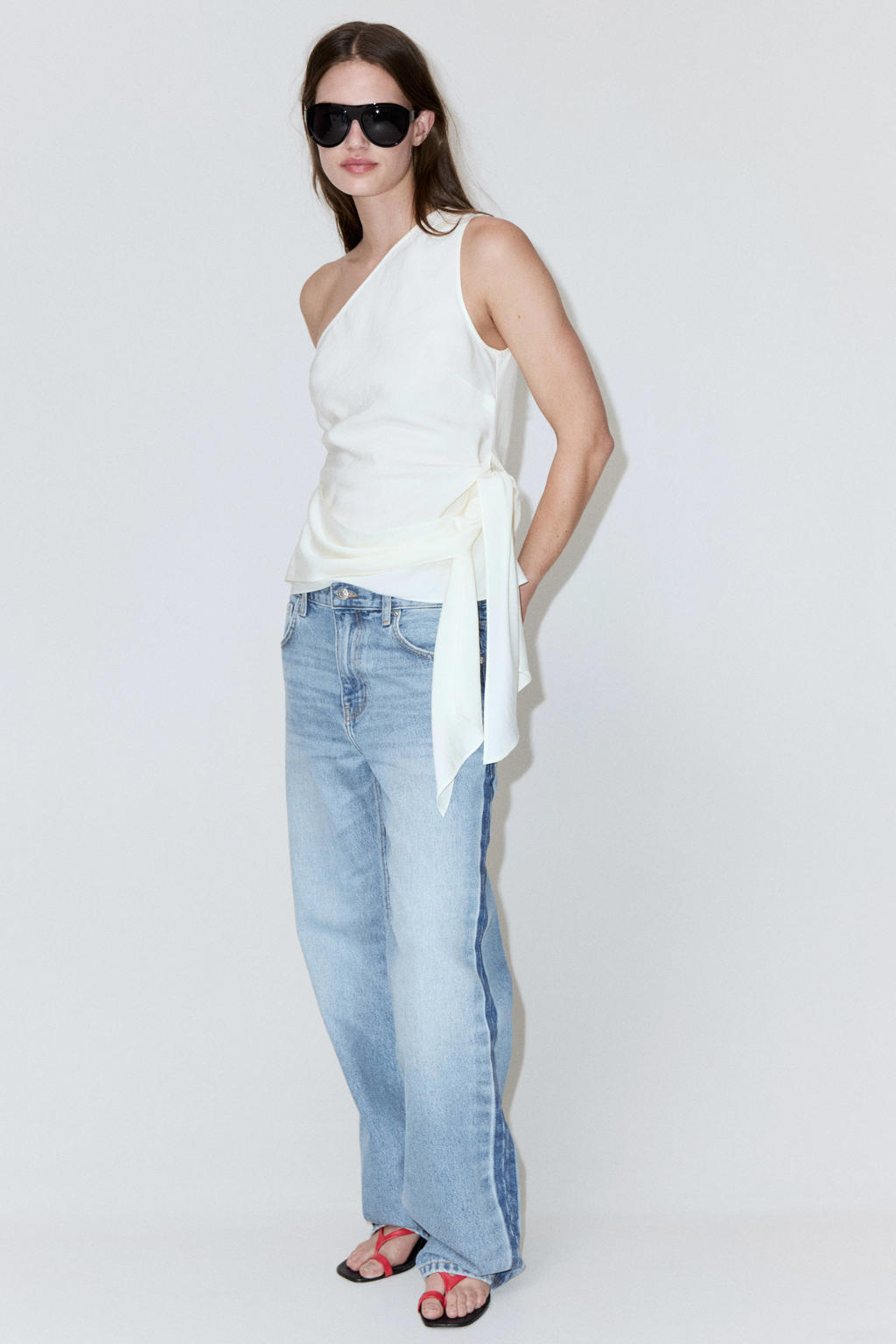 Mango low waist straight leg jeans - mediumblauw