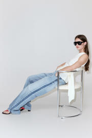 thumbnail: Mango low waist straight leg jeans - mediumblauw