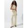 Mango wide leg broek - lichtgeel
