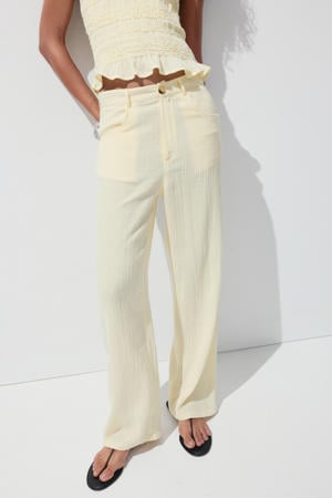 wide leg broek - lichtgeel
