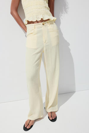 wide leg broek - lichtgeel