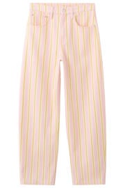 thumbnail: Mango gestreepte barrel jeans - roze