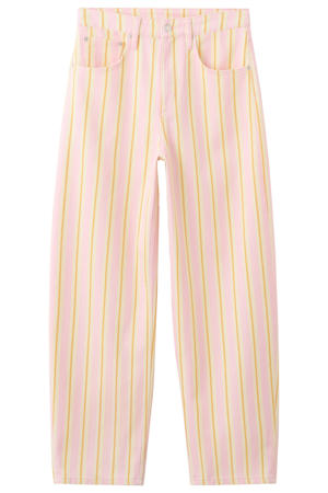 gestreepte barrel jeans - roze