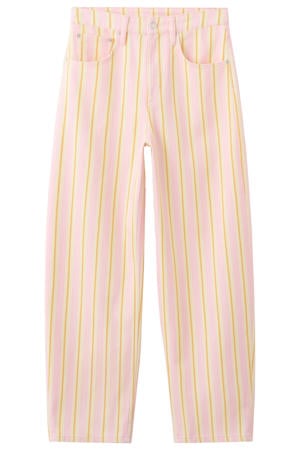 gestreepte barrel jeans - roze