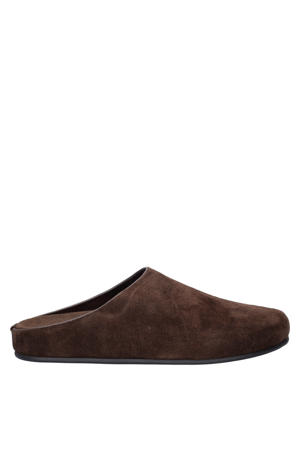suède clogs - bruin