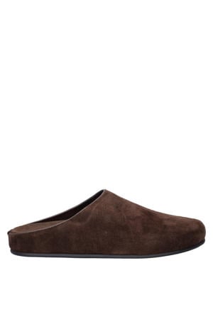 suède clogs - bruin