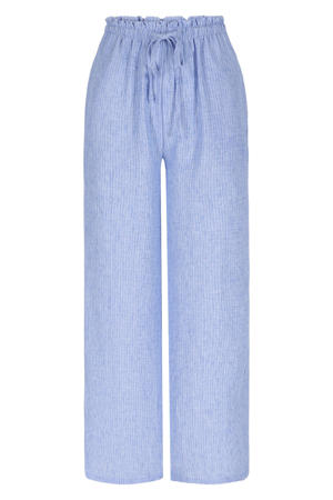 loose fit gestreepte broek - lichtblauw