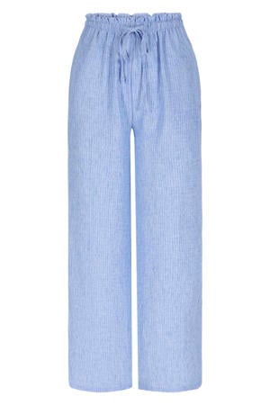 loose fit gestreepte broek - lichtblauw