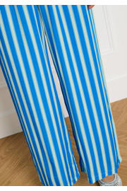 thumbnail: LOLALIZA loose fit cropped gestreepte broek - blauw