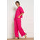 LOLALIZA regular fit gebloemde broderie broek - roze