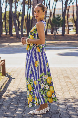viscose a-lijn rok - blauw