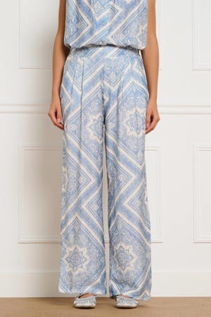 loose fit broek met plooien - lichtblauw