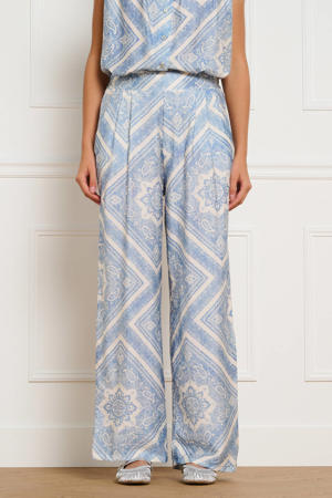 loose fit broek met plooien - lichtblauw