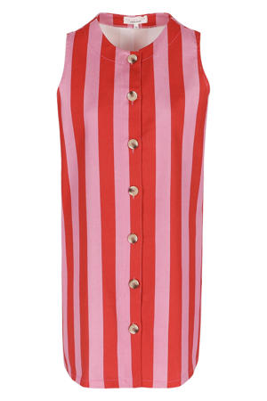 gestreepte zomerjurk - roze