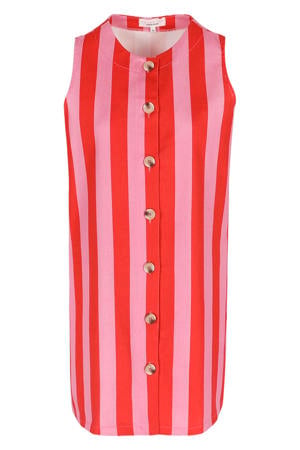 gestreepte zomerjurk - roze
