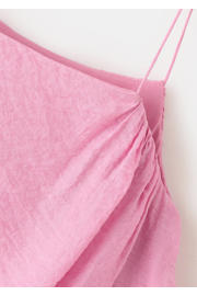 thumbnail: Mango one shoulder viscose midi jurk - lichtroze