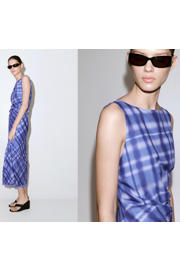 thumbnail: Mango geruite midi jurk - blauw