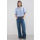 Mango blouse met borduursels - lichtblauw