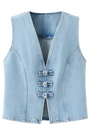 thumbnail: Mango denim top - mediumblauw