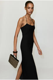 thumbnail: Mango halter midi jurk - zwart