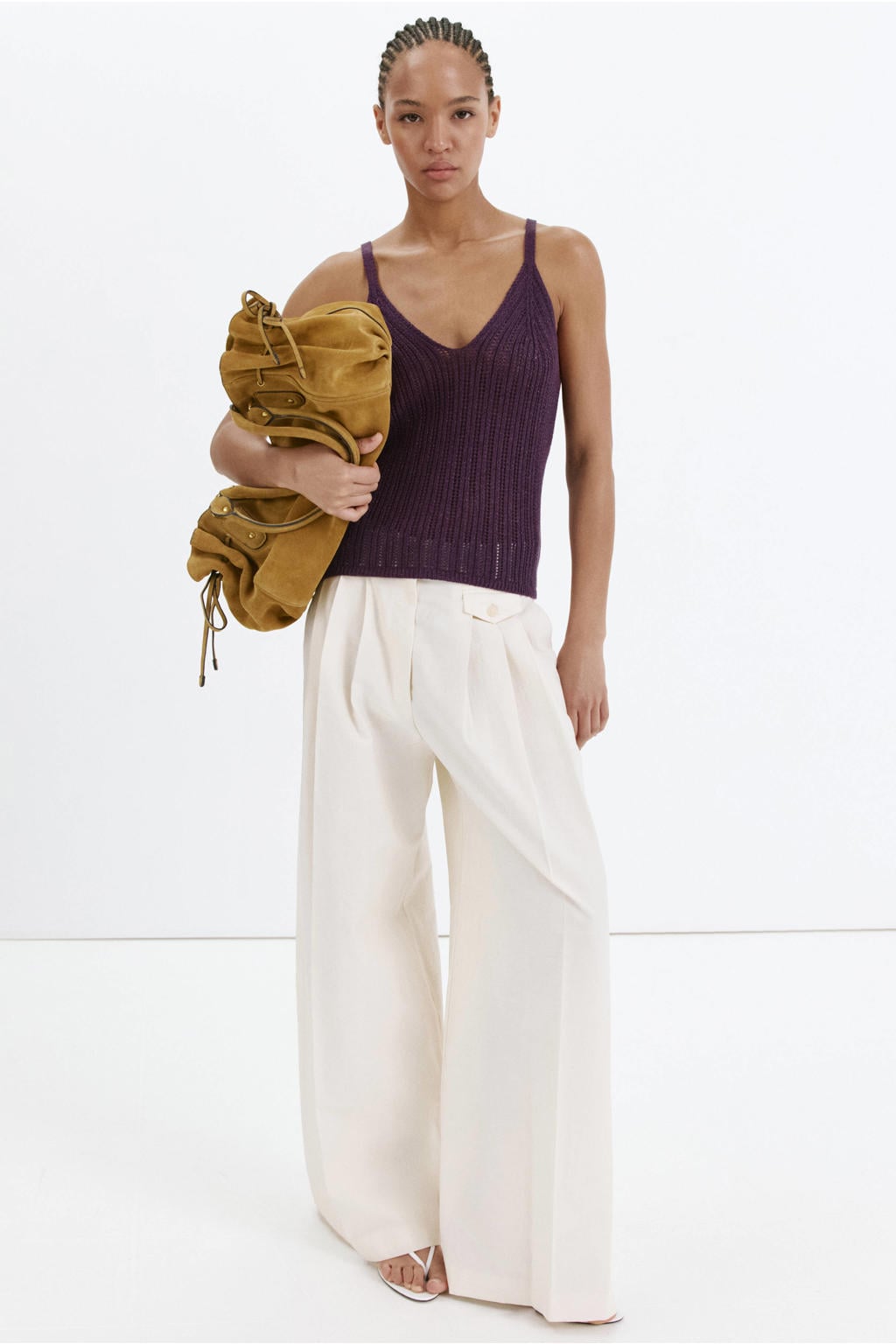 Mango top met glitters - paars