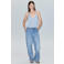 Mango top met glitters - lichtblauw