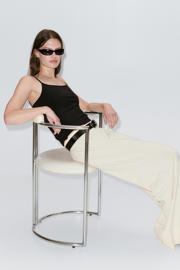 thumbnail: Mango straight leg broek met linnen - ecru