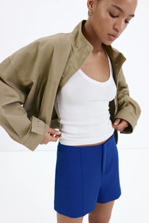 straight leg casual short - blauw