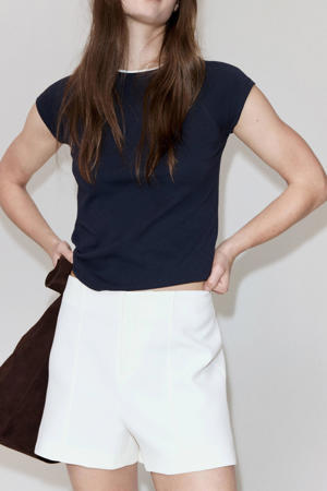 straight leg casual short - beige
