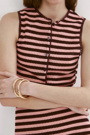 gestreepte gebreide top - rood