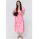 Mango viscose midi gebloemde jurk - roze