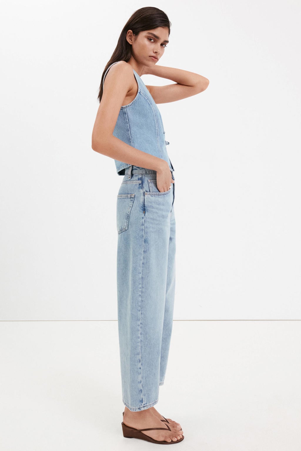 Mango barrel jeans - mediumblauw