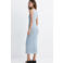 Mango viscose midi jurk - lichtblauw