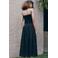 Mango strapless broderie maxi jurk - zwart