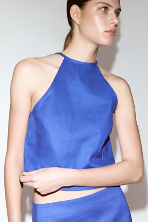 linnen top - blauw