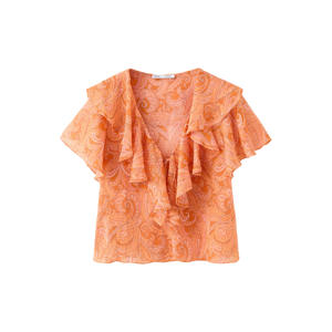 top met paisley - oranje
