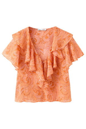top met paisley - oranje