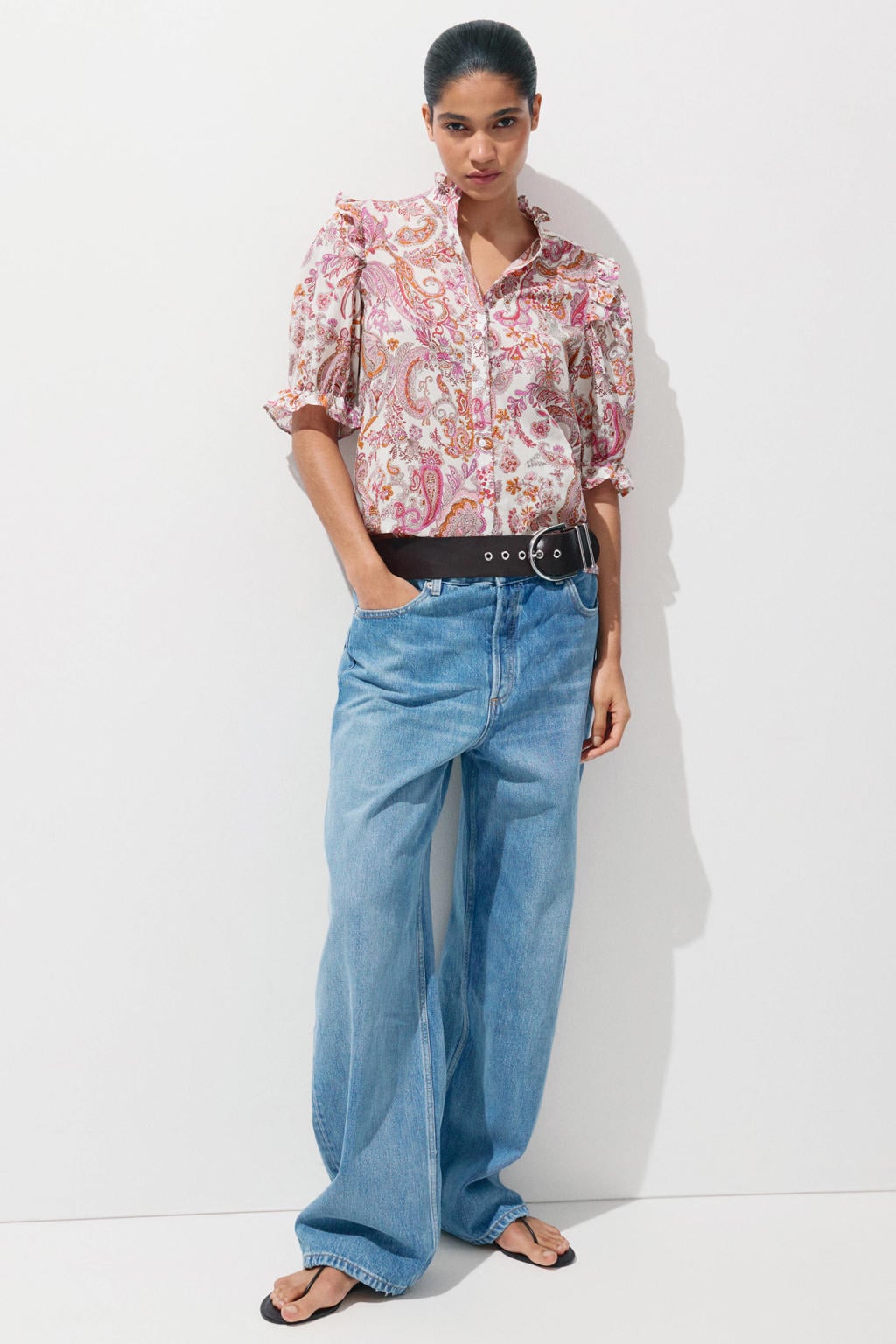 Mango blouse met paisley - meerkleurig