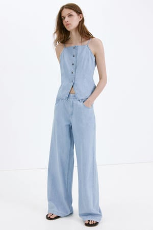 denim mouwloze top - lichtblauw denim
