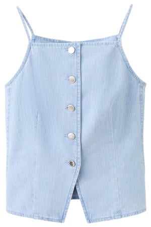denim mouwloze top - lichtblauw denim