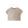 Mango Kids T-shirt met golvende afwerking - lichtbruin