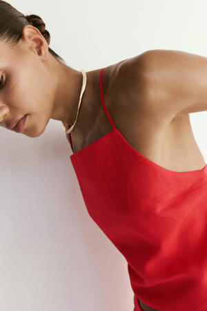 linnen top - rood