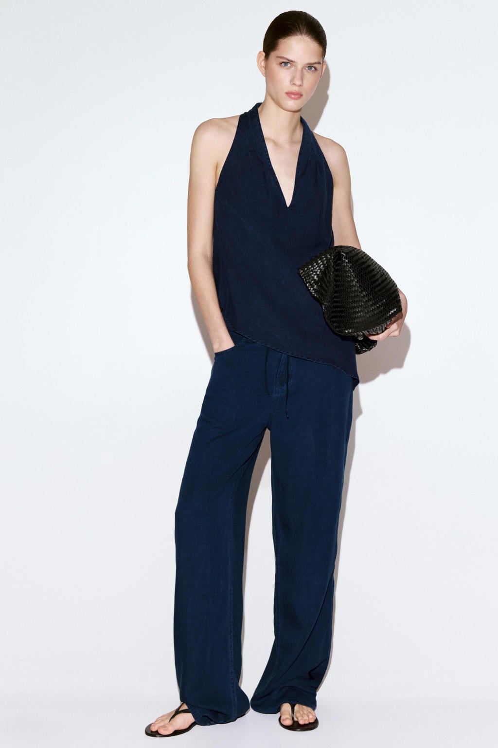 Mango top - donkerblauw