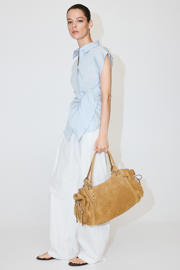 thumbnail: Mango blouse met krijtstreep - lichtblauw