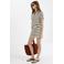 Mango straight leg gestreepte short - beige