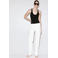 Mango straight leg broek met ceintuur - wit