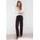 Mango straight leg broek met siergesp - donkerbruin