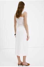 thumbnail: Mango viscose midi rok met linnen - wit