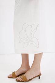 thumbnail: Mango viscose midi rok met linnen - wit